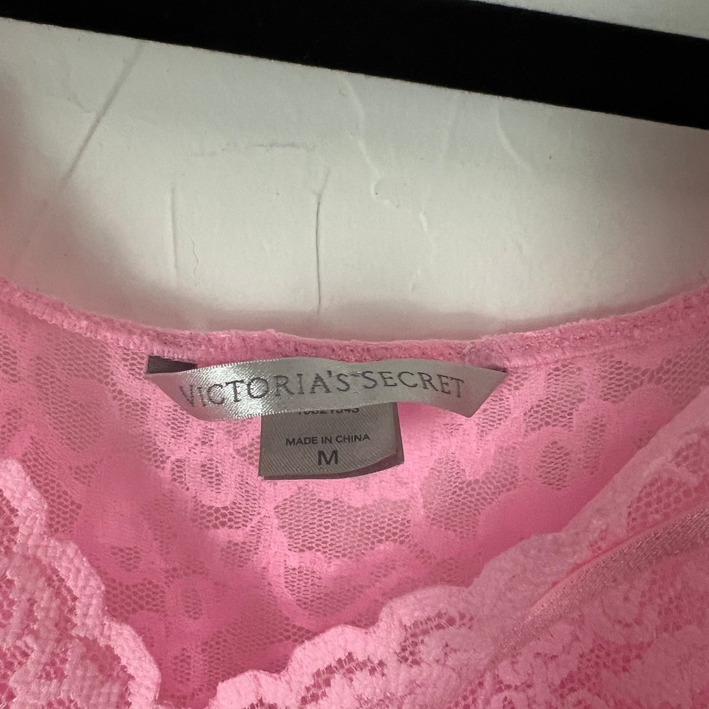 Victoria's Secret Pink Lace Babydoll y2k Coquette Lingerie Slip Dress Dollcore M - Picture 2 of 14